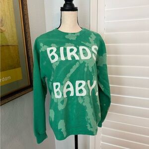 ‘Birds Baby’ tie dye-like cotton sweatshirt
